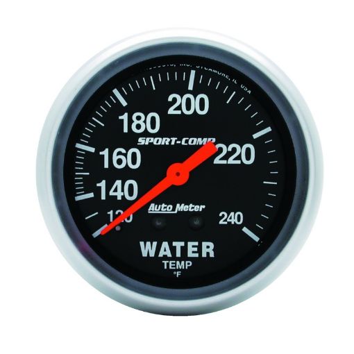 Picture of Autometer Sport - Comp 2 - 58in 120 - 240 F Mechanical Water Temp Gauge 12ft Tubing