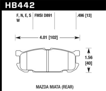 Picture of Hawk 01 - 02 Miata DTC - 30 Street Rear Brake Pads