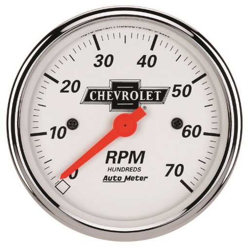 Picture of Autometer Arctic White GM 3 - 18in 7000RPM 4, 6, 8 Cyl Electrical Tachometer Gauge