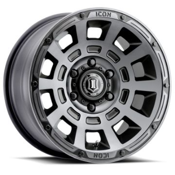 Picture of ICON Thrust 17x8.5 5x5 - 6mm Offset 4.5in BS Smoked Satin Black Tint Wheel
