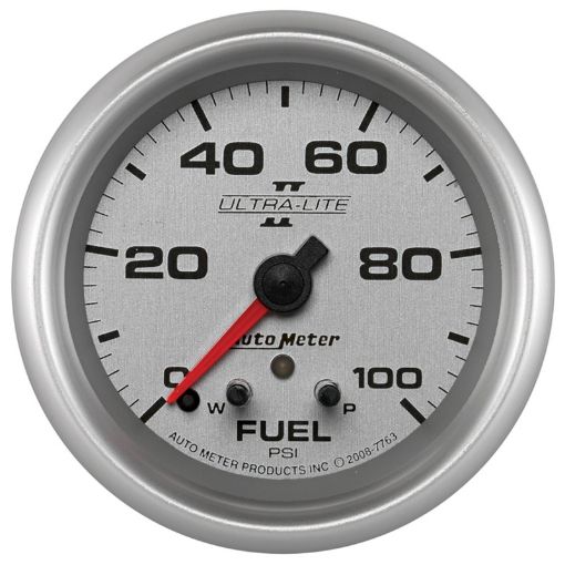 Picture of Autometer Ultra - Lite II 2 58in 0 - 100 PSI Full Sweep Electronic Fuel Pressure Gauge