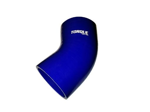 Picture of Torque Solution 45 Degree Silicone Elbow 4 inch Blue Universal