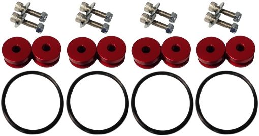 Picture of Torque Solution Billet Bumper Quick Release Kit Combo (Red) Universal