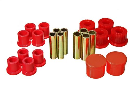 Picture of Energy Suspension 98 - 11 Ford Ranger 24WD Rear Leaf Spring Bushing Set - Red