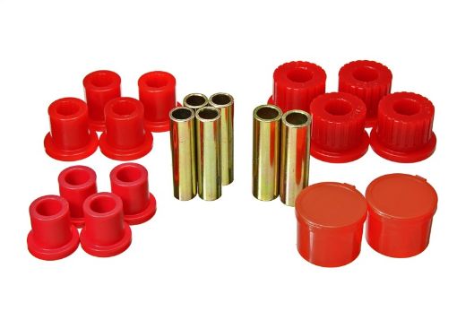 Picture of Energy Suspension 98 - 11 Ford Ranger 24WD Rear Leaf Spring Bushing Set - Red
