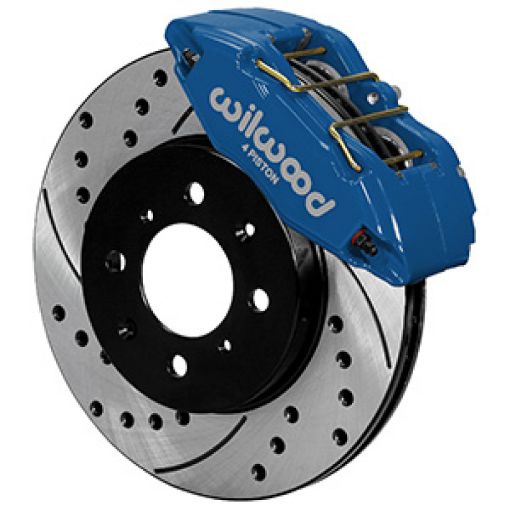 Picture of Wilwood DPHA Front Caliper Rotor Kit Drilled Honda Acura w 262mm OE Rotor - Competition Blue