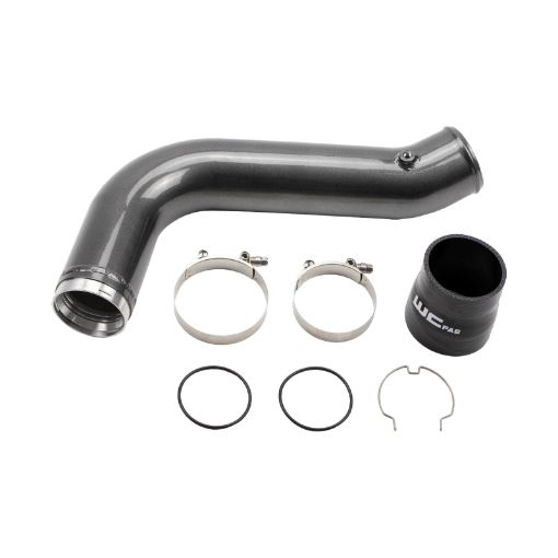 Picture of Wehrli 17 - 19 Chevrolet 6.6L L5P Duramax Passenger Side 3.5in Intercooler Pipe - Bengal Red