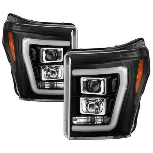 Picture of Spyder Ford F250350450 11 - 16 V2 High - Power LED Headlights - White Light Bar - Black PRO - YD - FS11V2PL - BK