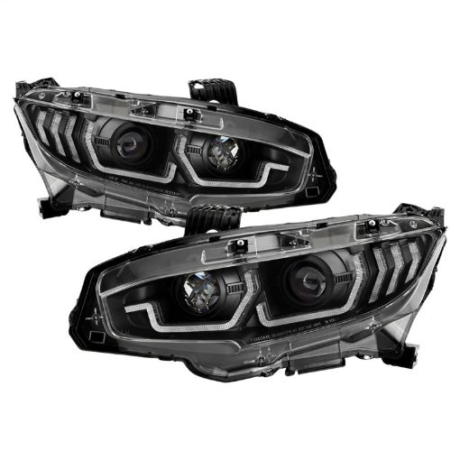 Picture of Spyder Honda Civic 16 - 2DR4DRHatchback Projector Headlights - Black PRO - YD - HC16SI - SEQGR - BK