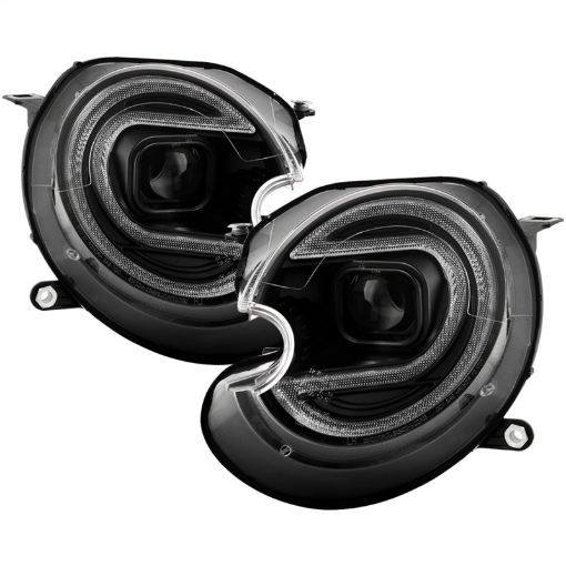 Picture of Spyder Mini Cooper 07 - 12 V2 Halogen Model Only Projector Headlights - Black PRO - YD - MC07V2SI - SBLB - BK