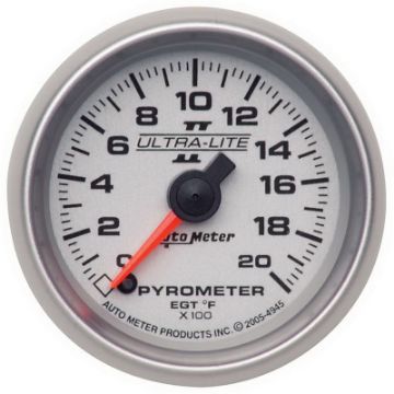 Picture of Autometer Ultra - Lite II 52mm 0 - 2000 Deg F Full Sweep Electric Pyrometer (EGT) Gauge