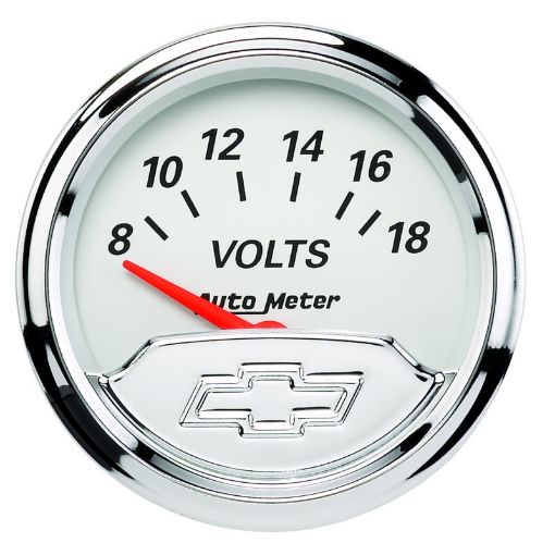 Picture of Autometer Chevy Vintage 2in 8 - 18 Volts Short Sweep Electronic Voltmeter Gauge
