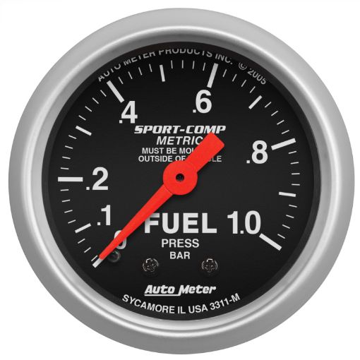 Picture of Autometer Sport - Comp 52mm 0 - 1.0 Bar Fuel Pressure Mechanical Gauge