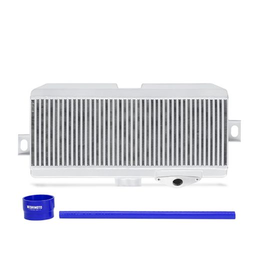 Picture of Mishimoto Subaru 08 - 15 WRX STi Top - Mount Intercooler Kit - Powder Coated Silver Blue Hoses