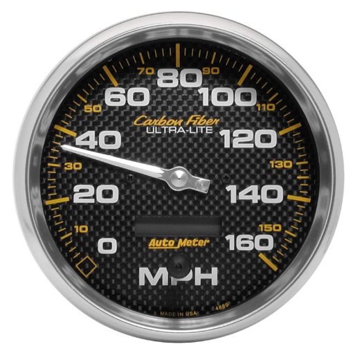 Picture of Autometer Carbon Fiber Series 5 - inch 160 MPH Elec. Programmable Speedometer