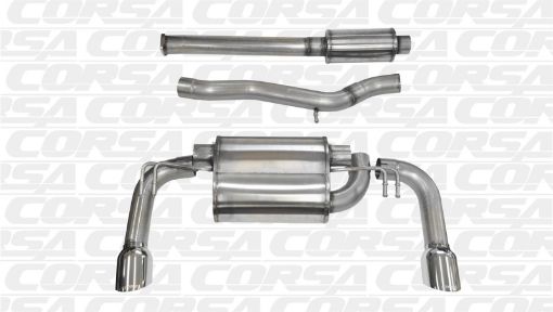 Picture of Corsa 2008 - 2015 Mitsubishi Lancer Evolution X Sedan 2.0L Polished Sport Dual Rear Cat - Back Exhaust