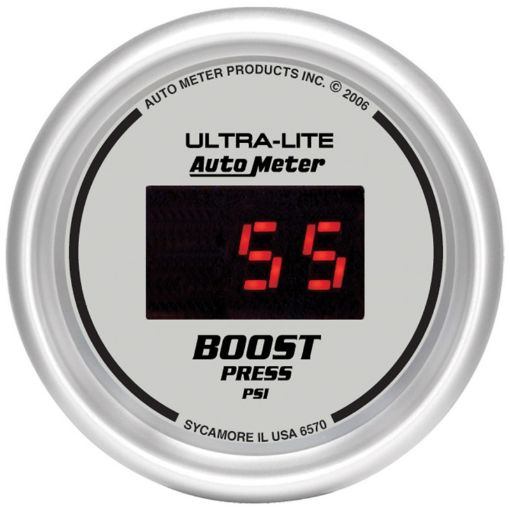 Picture of Autometer Ultra - Lite 2 - 116in 5 - 60 PSI Digital Boost Pressure Gauge - Silver