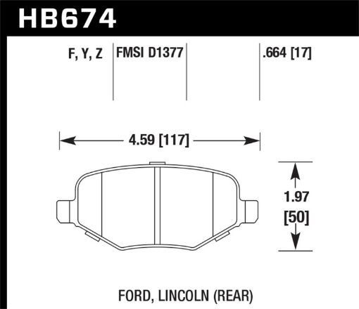 Picture of Hawk Ford EdgeExplorerFlexTaurus Lincoln MKSMKTMKX HPS Rear Brake Pads