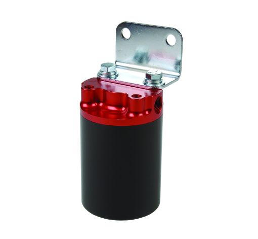 Picture of Aeromotive SS Series Billet Canister Style Fuel Filter Anodized BlackRed - 10 Micron Fabric Element