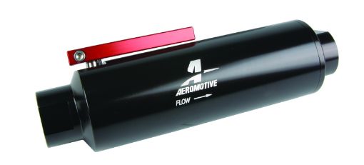Picture of Aeromotive In - Line AN - 12 Filter wShutoff Valve 100 Micron SS Element - Black Anodize Finish