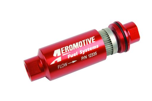 Picture of Aeromotive In - Line Filter - AN - 10 size - 40 Micron SS Element - Red Anodize Finish