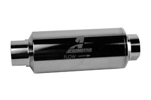Picture of Aeromotive Pro - Series In - Line Filter - AN - 12 - 40 Micron SS Element - Nickel Chrome Finish