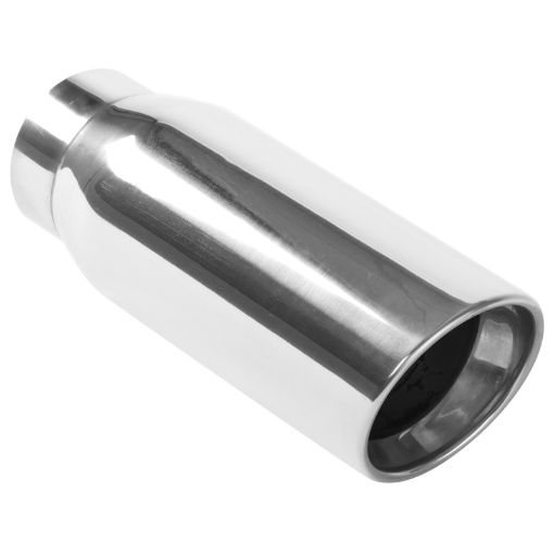 Picture of MagnaFlow Tip Stainless Double Wall Round Single Outlet Polished 4.5in DIA 3.5in Inlet 12in Length