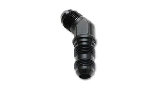 Picture of Vibrant - 8AN Bulkhead Adapter 45 Degree Elbow Fitting - Anodized Black Only