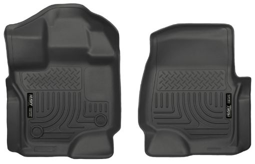 Picture of Husky Liners 15 - 23 Ford F - 150 SuperSuper Crew Cab WeatherBeater Black Front Floor Liners