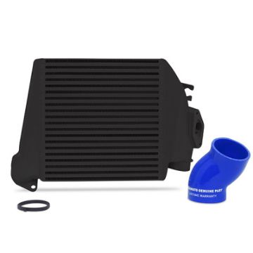 Picture of Mishimoto 08 - 14 Subaru WRX Top - Mount Intercooler Kit - Powder Coated Black Blue Hoses