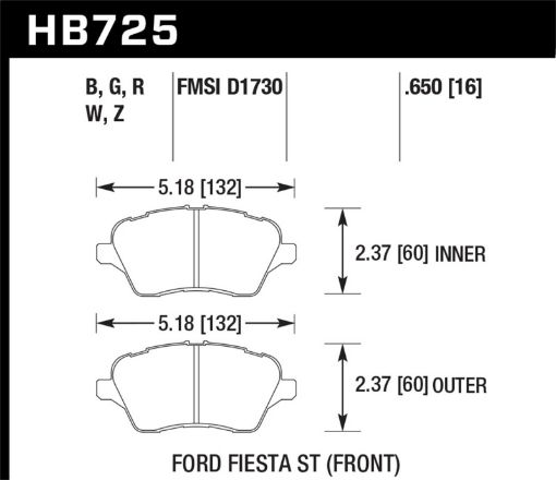 Picture of Hawk 2014 Ford Fiesta ST Performance Ceramic Front Brake Pads