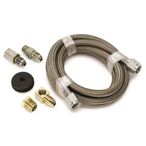 Picture of Autometer 4 Braided SS Line ( - 4AN) 6ft - 4AN and 18in NPTF Fittings