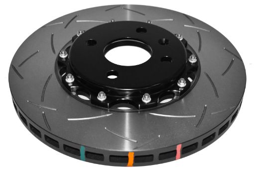 Picture of DBA 2012 Lotus Exige Front Slotted 5000 Series 2 Piece Rotor Assembled w Black Hat