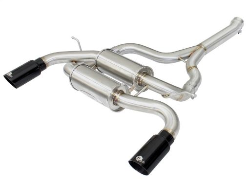 Picture of aFe MACHForce XP SS - 304 Black Tip 2.5in Dia Axle Back Exhaust 12 - 15 BMW 335i (F30) 3.0L (t)
