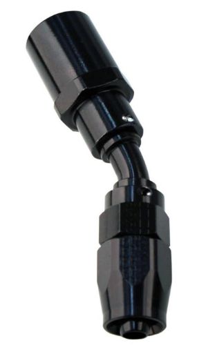 Picture of Fragola - 12AN Male Rad. Fitting x 45 Degree Pro - Flow Hose End - Black