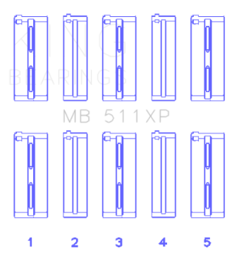 Picture of King Alfa Romeo AlfettaGiuliaSpiderSportSprint (Size STD) Performance Main Bearing Set