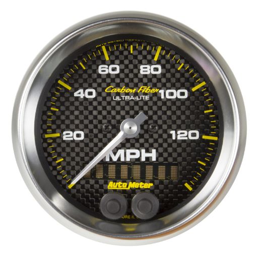 Picture of Autometer Ultra - Lite Carbon Fiber 3 - 38in 140 MPH In - Dash Full Sweep GPS Speedometer