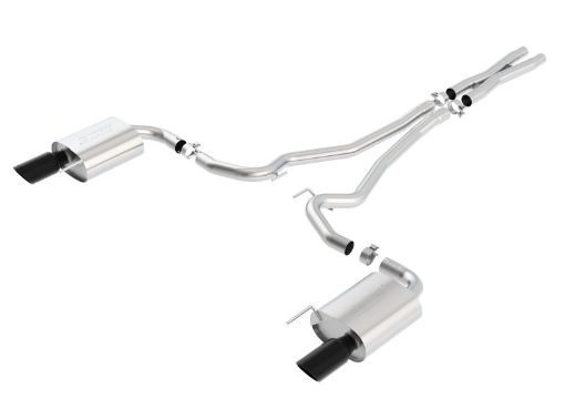Picture of Borla S - Type Cat - Back 15 - 17 Ford Mustang GT 5.0L V8 MTAT 2.5in pipe 4in tip (Black Chrome)