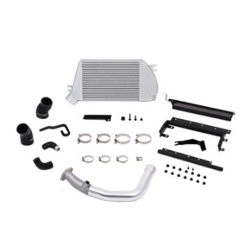 Picture of Mishimoto 2015 Subaru WRX Top - Mount Intercooler Kit - Powder Coated Silver Polished Pipes