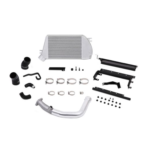 Picture of Mishimoto 2015 Subaru WRX Top - Mount Intercooler Kit - Powder Coated Silver Polished Pipes