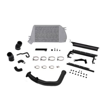 Picture of Mishimoto 2015 Subaru WRX Top - Mount Intercooler Kit - Polished Cooler Black Pipes
