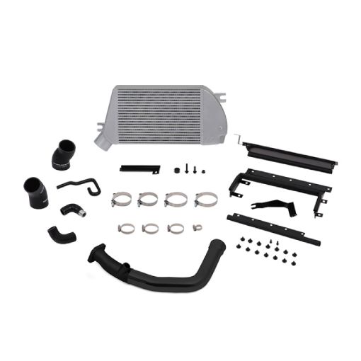 Picture of Mishimoto 2015 Subaru WRX Top - Mount Intercooler Kit - Polished Cooler Black Pipes