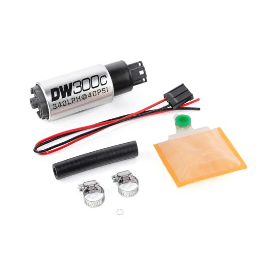 Picture of DeatschWerks 340lph DW300C Compact Fuel Pump w Universal Install Kit (wo Mounting Clips)