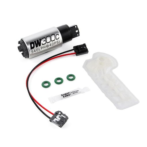 Picture of DeatschWerks 340lph DW300C Compact Fuel Pump w 12 Scion FR - SBRZ 15 WRX Set Up Kit