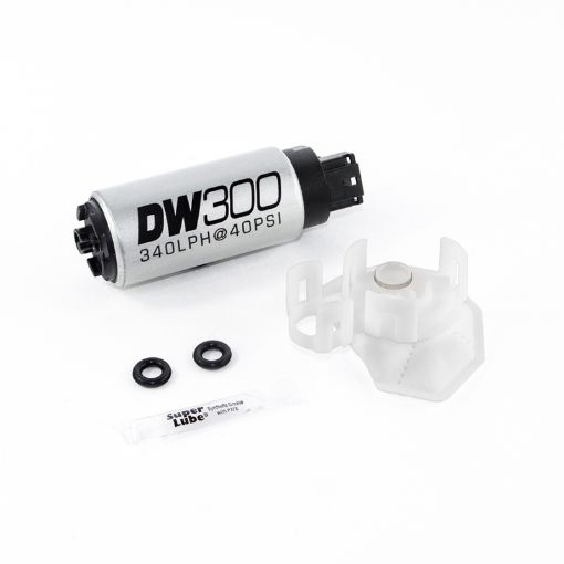 Picture of DeatschWerks 340lph DW300C Compact Fuel Pump wInstall Kit 08 - 15 Mitsubishi EVO X (wo Clips)