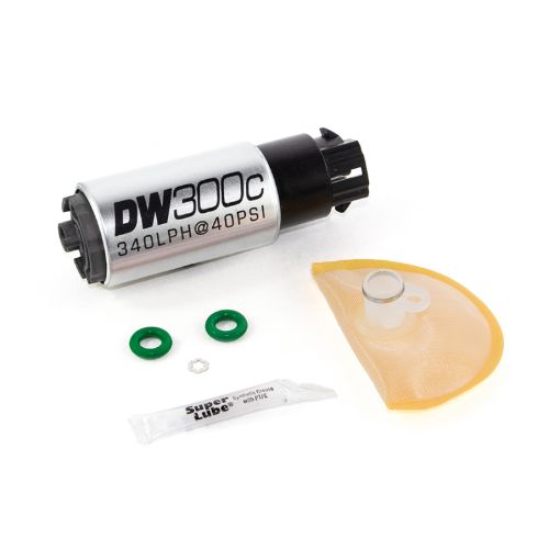 Picture of DeatschWerks 340lph DW300C Compact Fuel Pump w 08 - 14 WRX 08 - 15 STI Set Up Kit (w Mounting Clips)