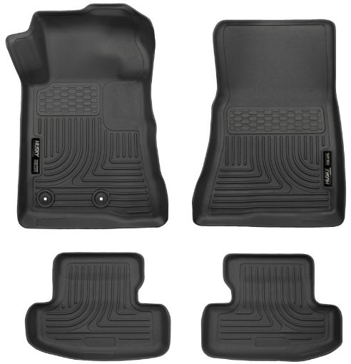 Picture of Husky Liners 15 - 22 Ford Mustang WeatherBeater Black Front Second Seat Floor Liner