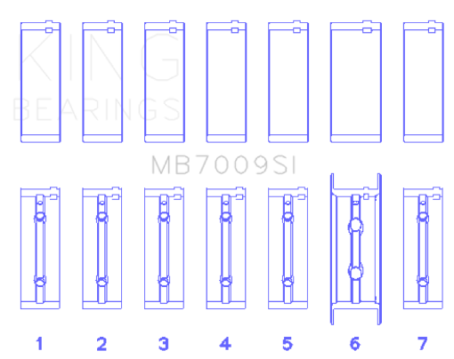 Picture of King 89 - 15 Dodge Cummins Diesel 5.9L 6.7L Inline 6 (Size STD) Main Bearing Set