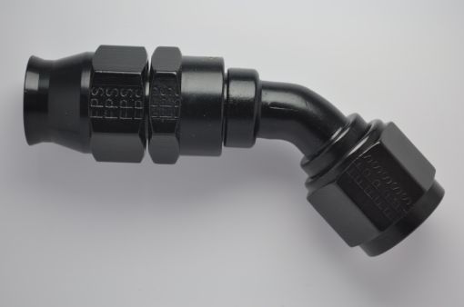 Picture of Fragola - 8AN Real Street x 45 Degree Hose End Black For PTFE Hose