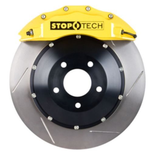 Picture of StopTech 06 - 09 Chevy Corvette Front BBK w Yellow ST - 60 Calipers Slotted 355x32mm Rotors SS Lines